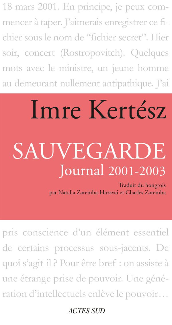 Sauvegarde : Journal 2001-2003