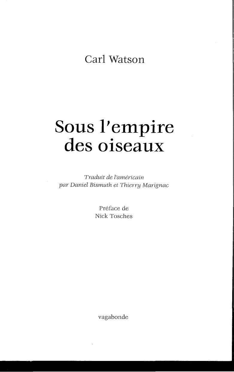 Sous l'empire des oiseaux