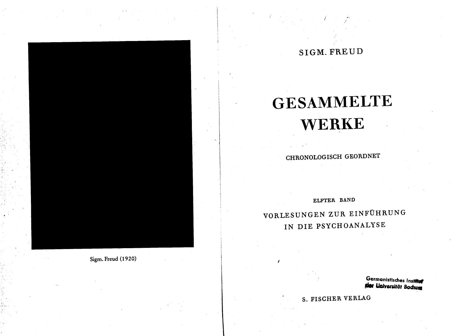 Sigmund FREUD - Vorlesungen zur Einfhrung