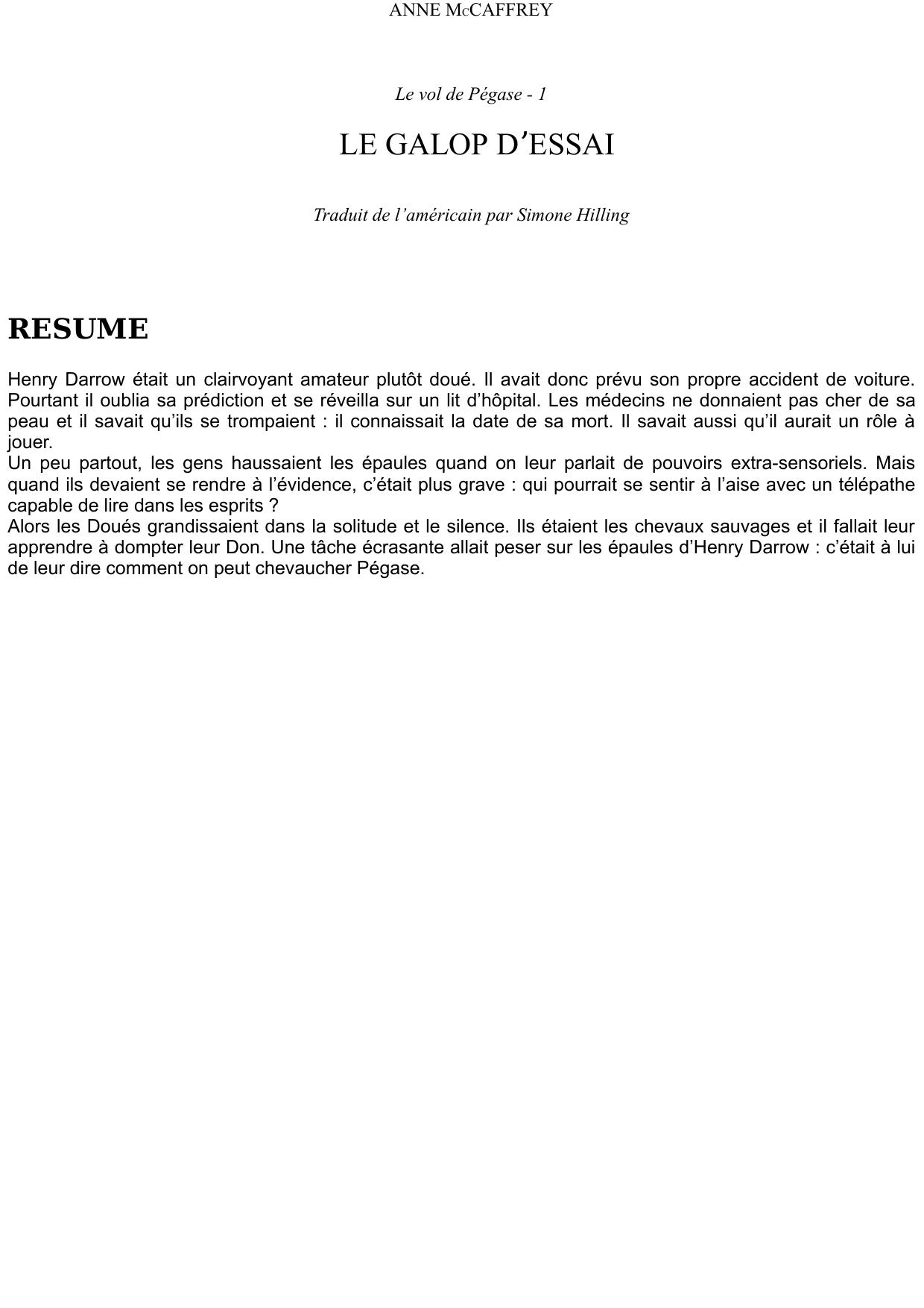 Le galop d'essai
