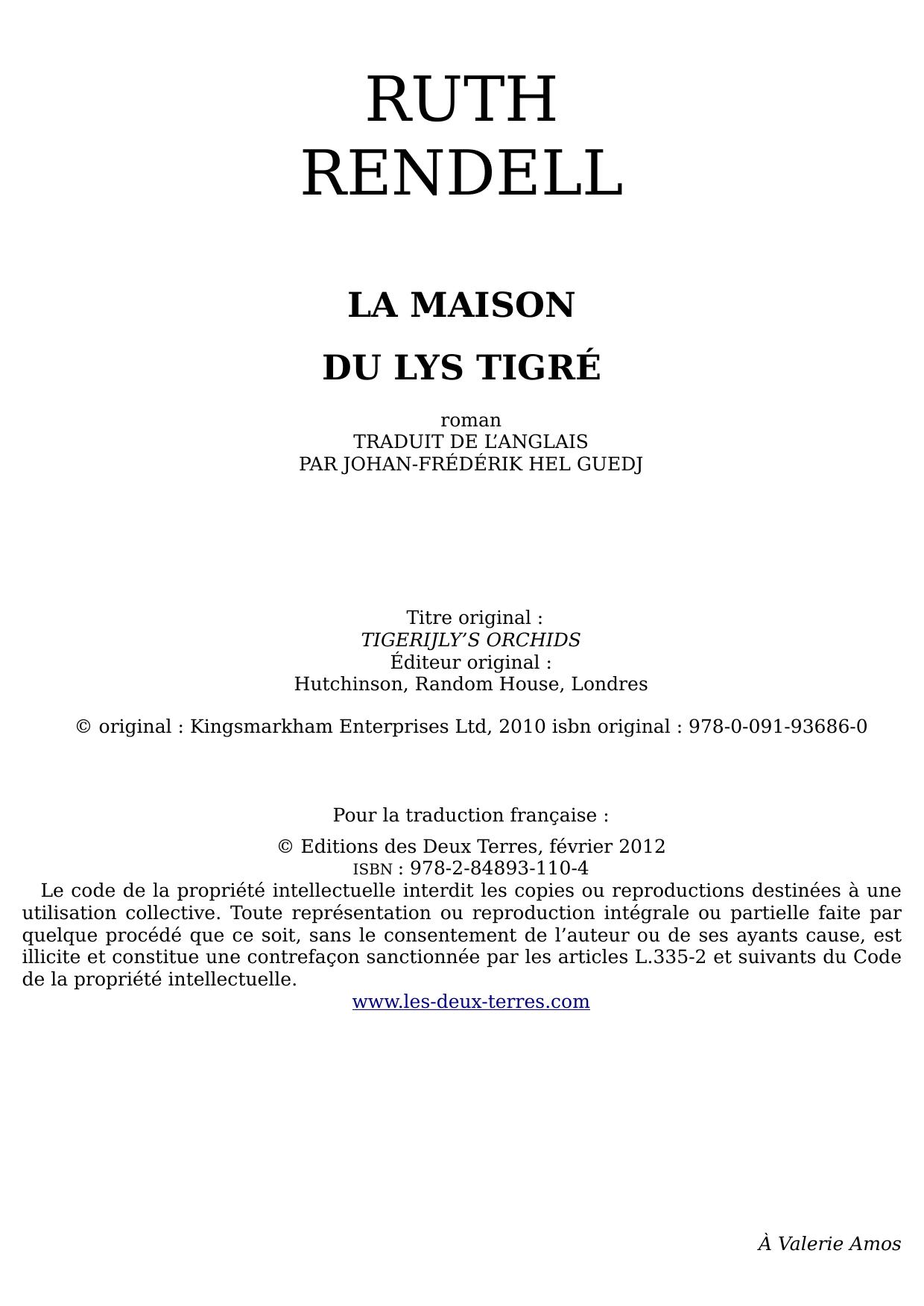La maison du lys tigré