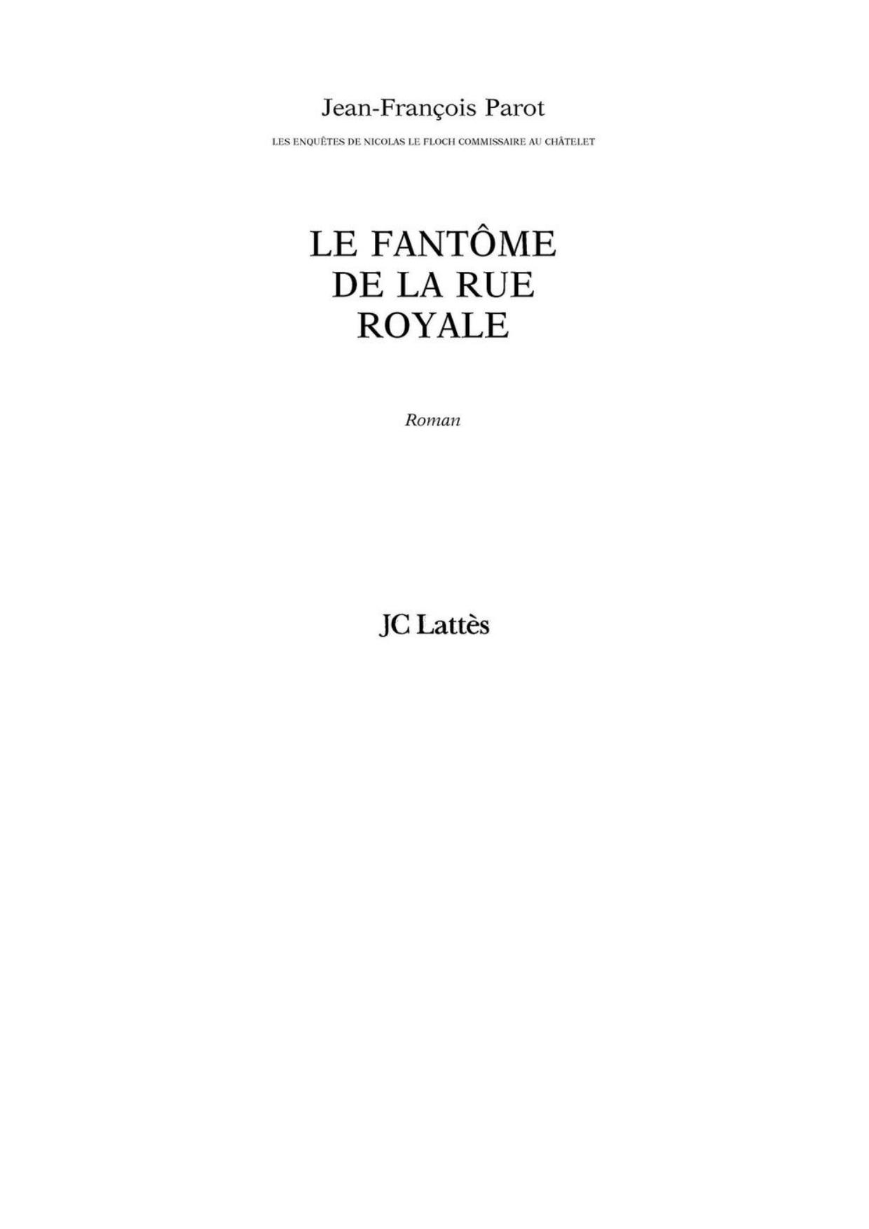 Le fantôme de la rue royale