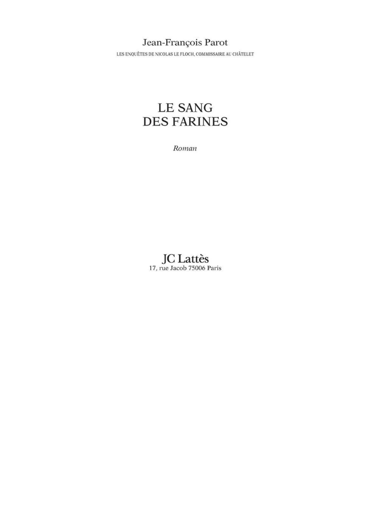 Le sang des farines