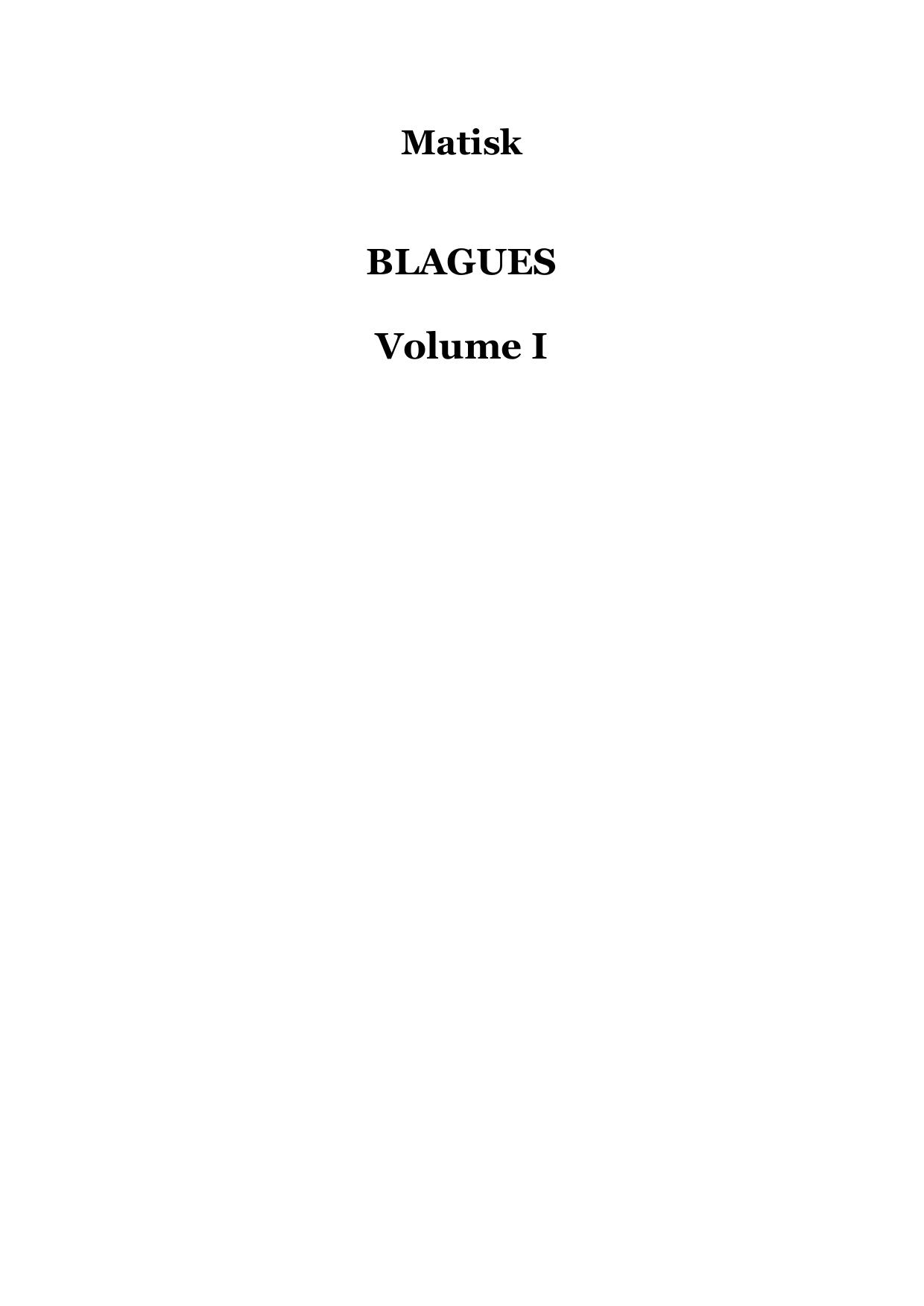Blagues - Volume I