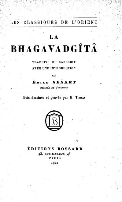 La Bhagavad Gîtâ