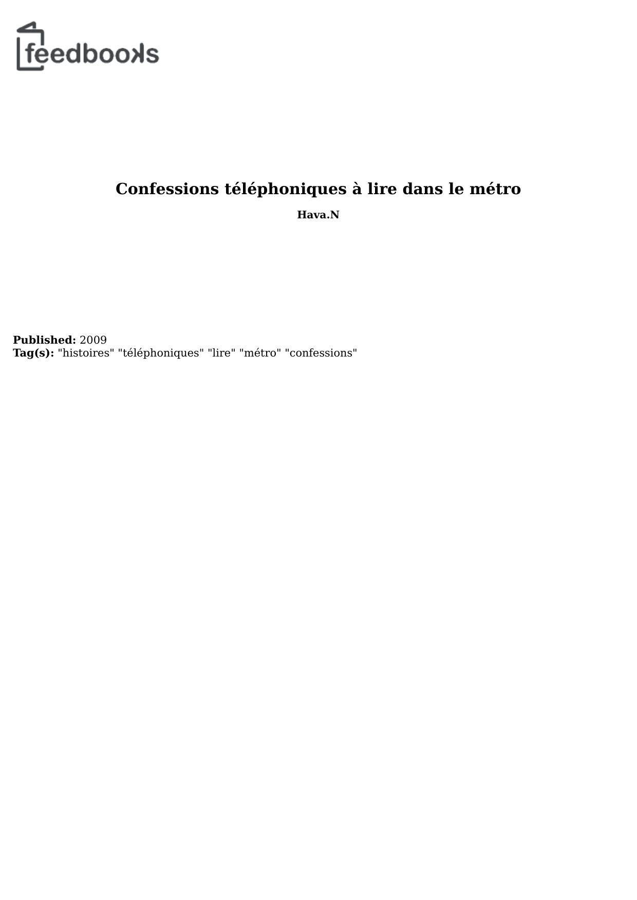 Confessions téléphoniques à lire dans le métro