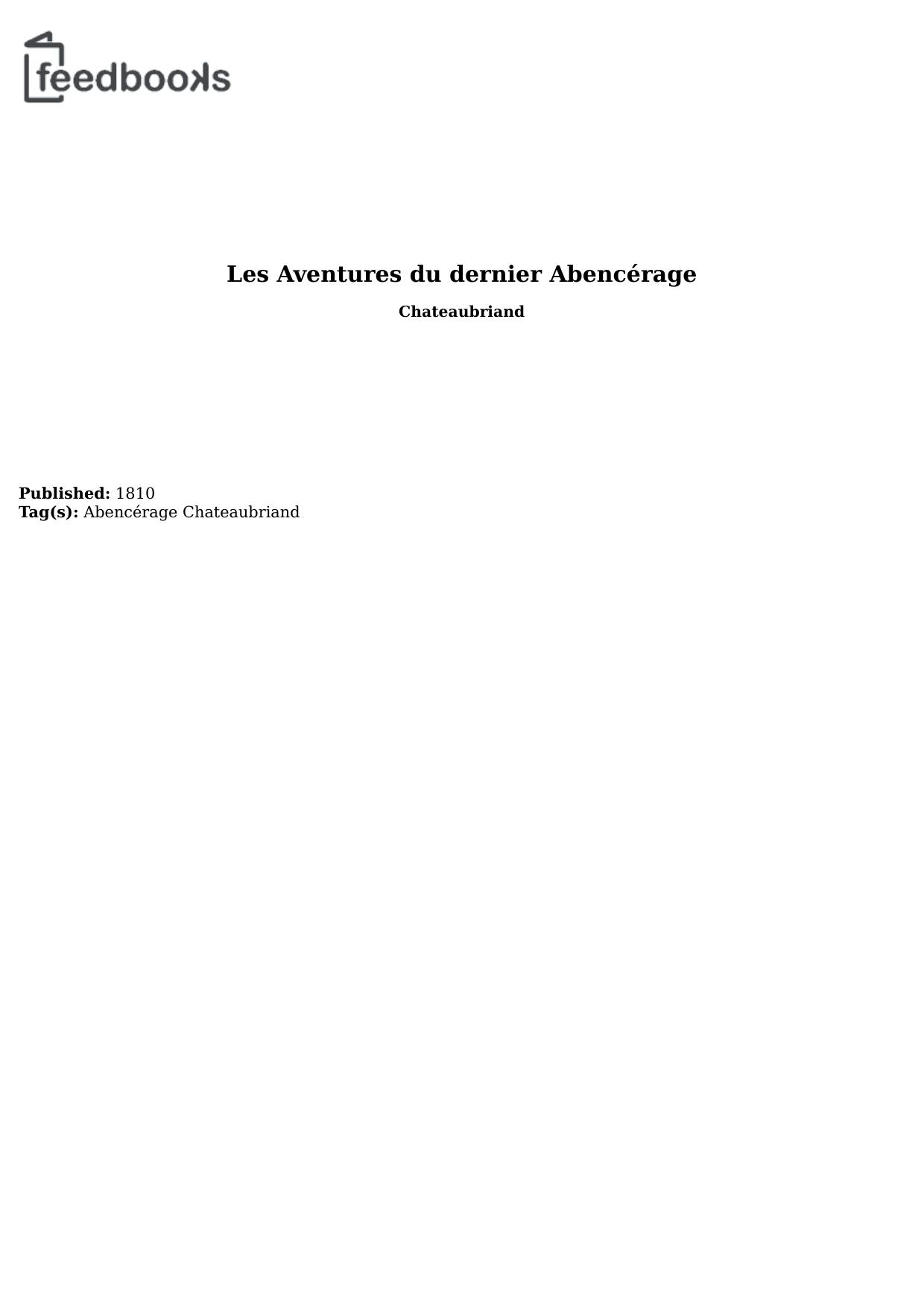 Les Aventures du dernier Abencérage