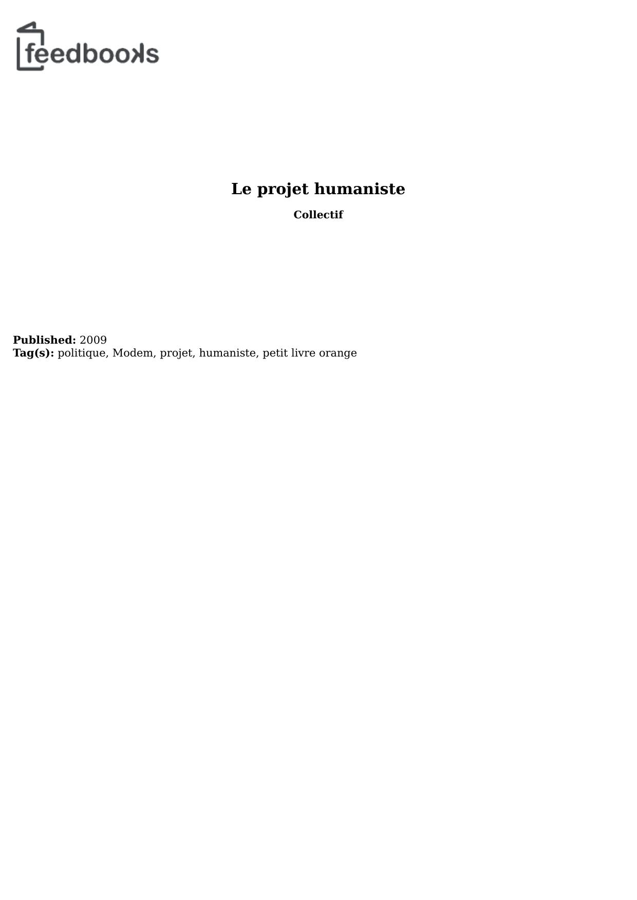 Le projet humaniste