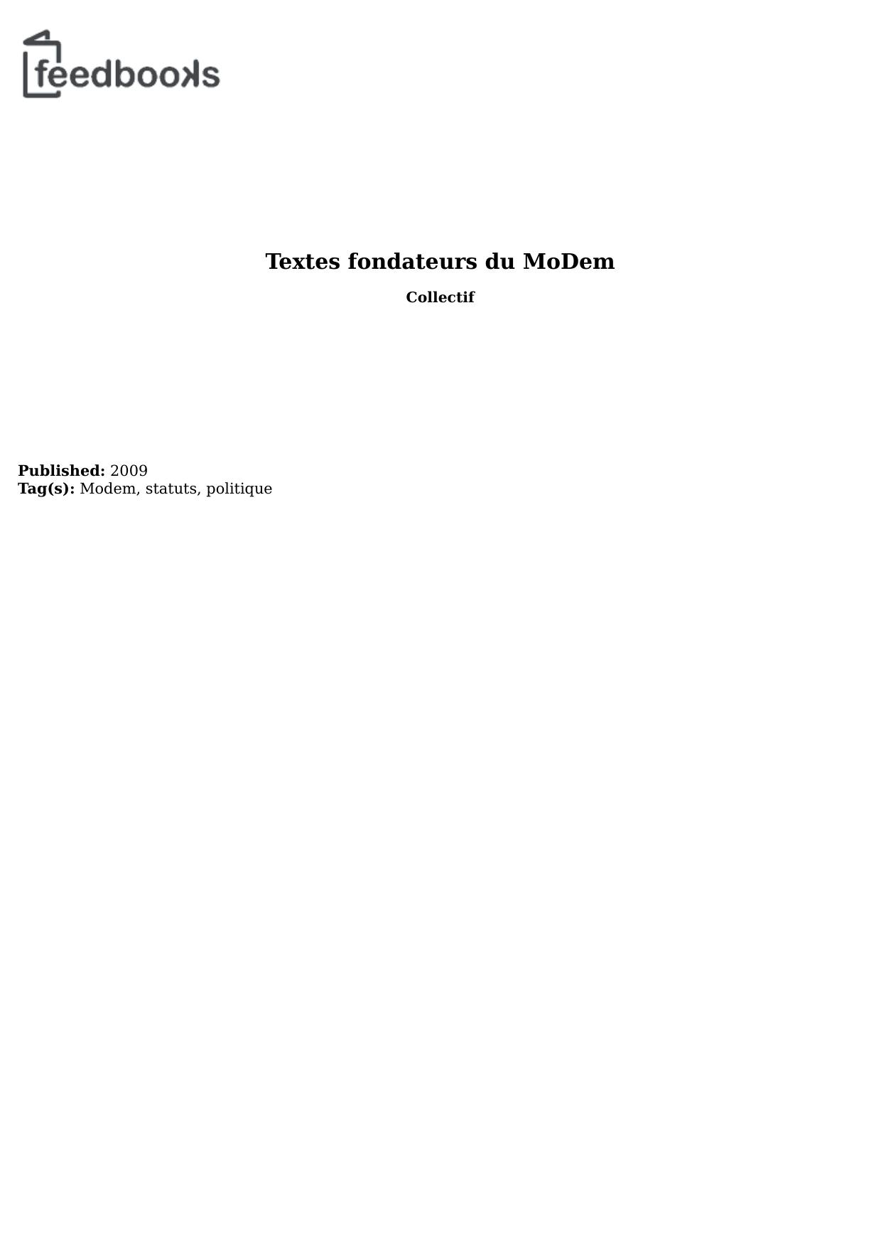 Textes fondateurs du MoDem