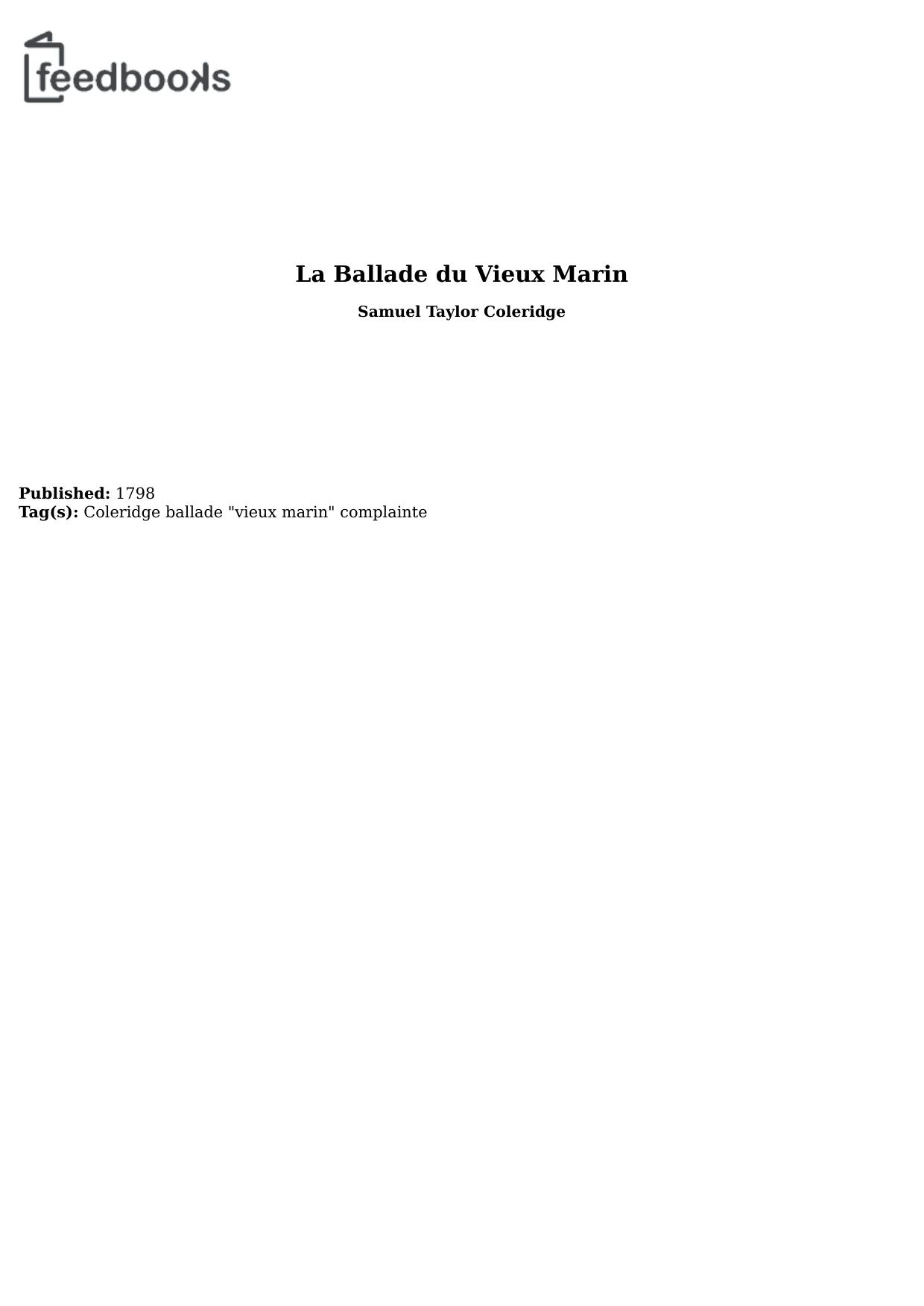 La Ballade du Vieux Marin