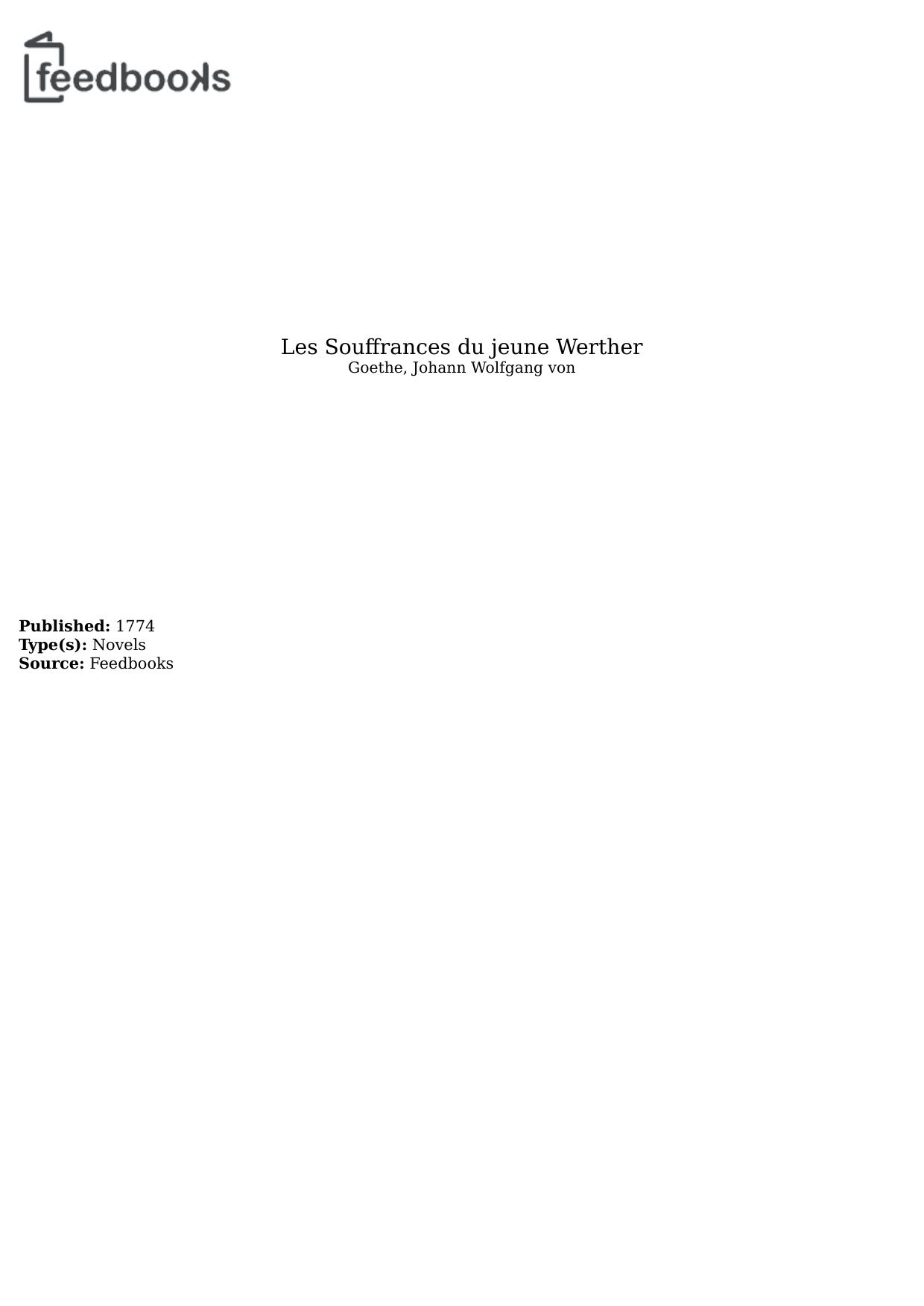 Les Souffrances du jeune Werther