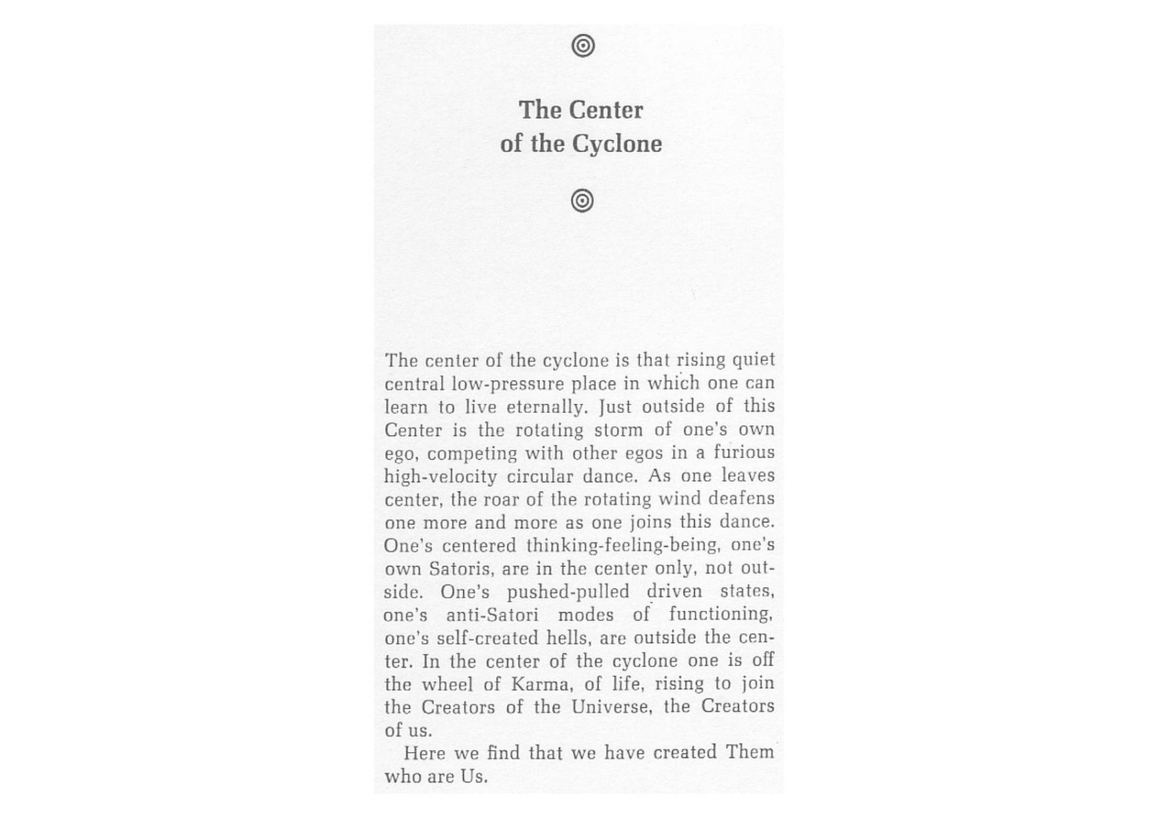 John C. Lilly - The Center of the Cyclone