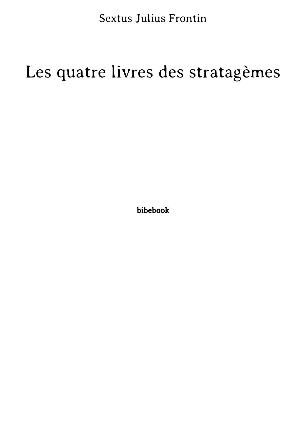 Les quatre livres des stratagèmes