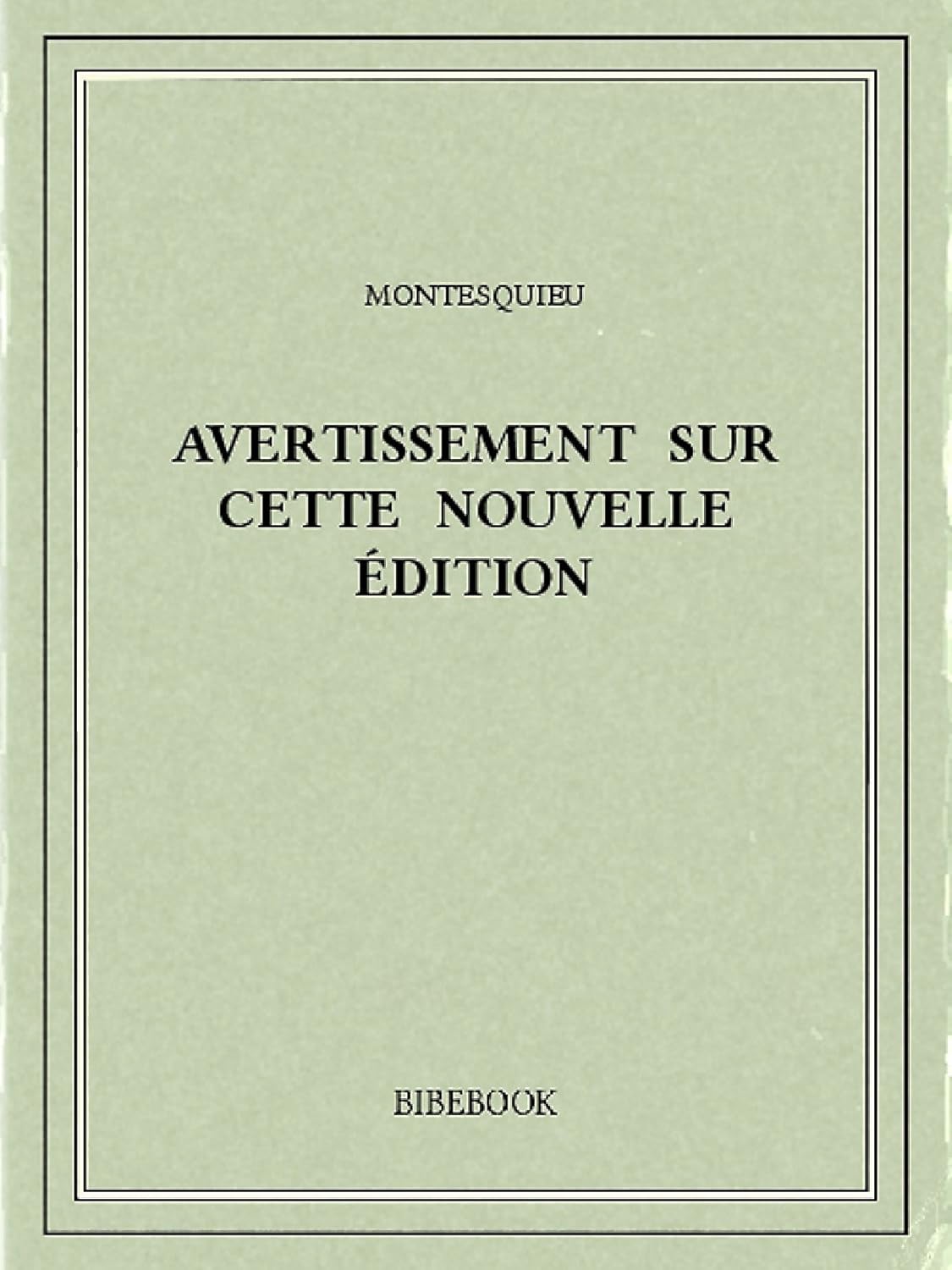 Avertissement sur cette nouvelle édition