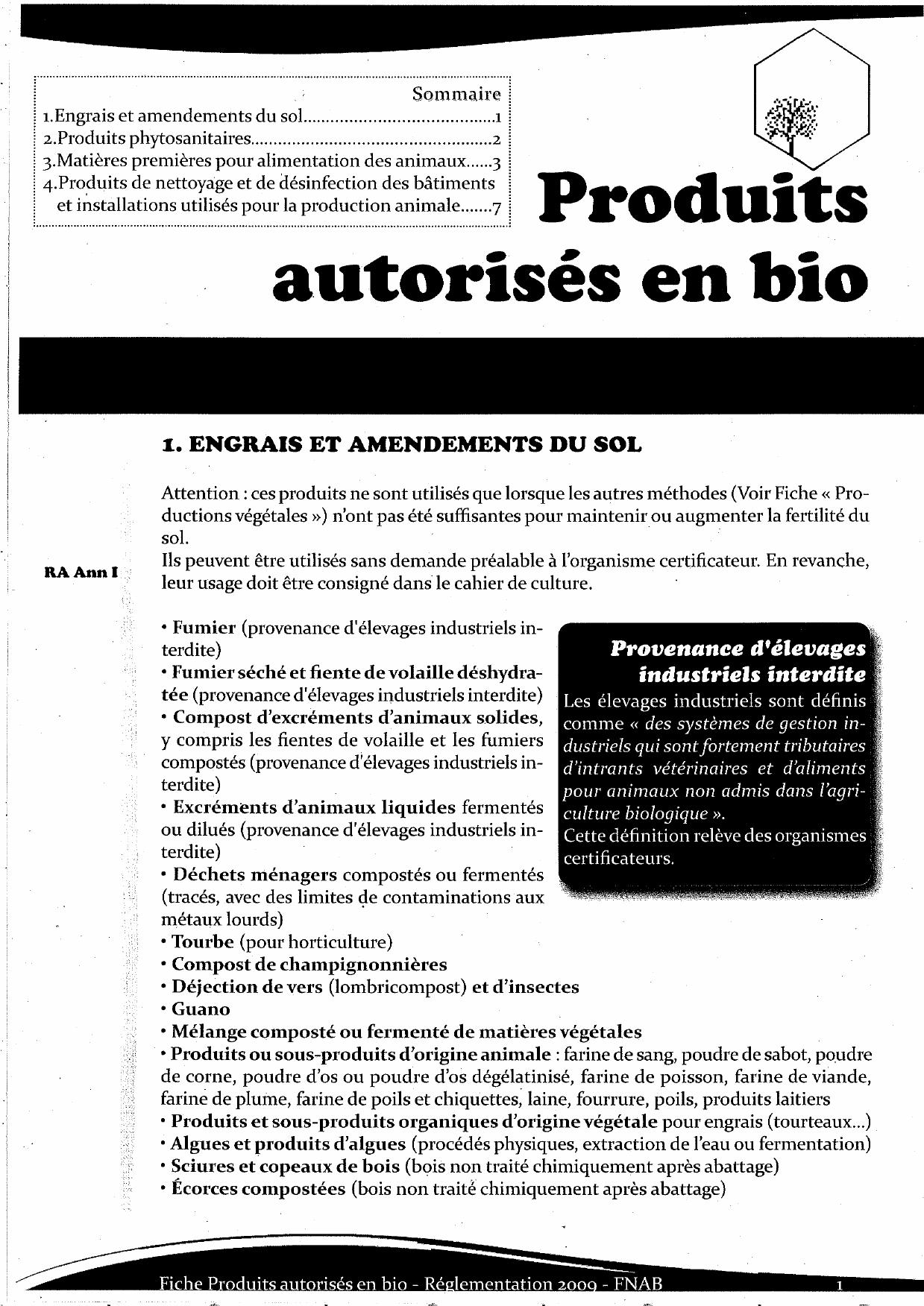 Produits phyto autorisés en bio
