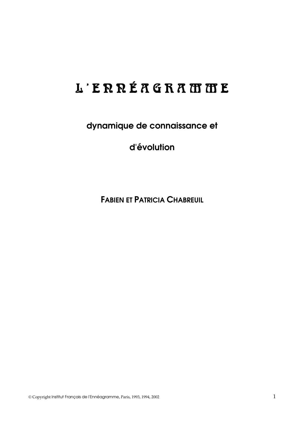 L'Ennagramme : dynamique de connaissance et d'volution
