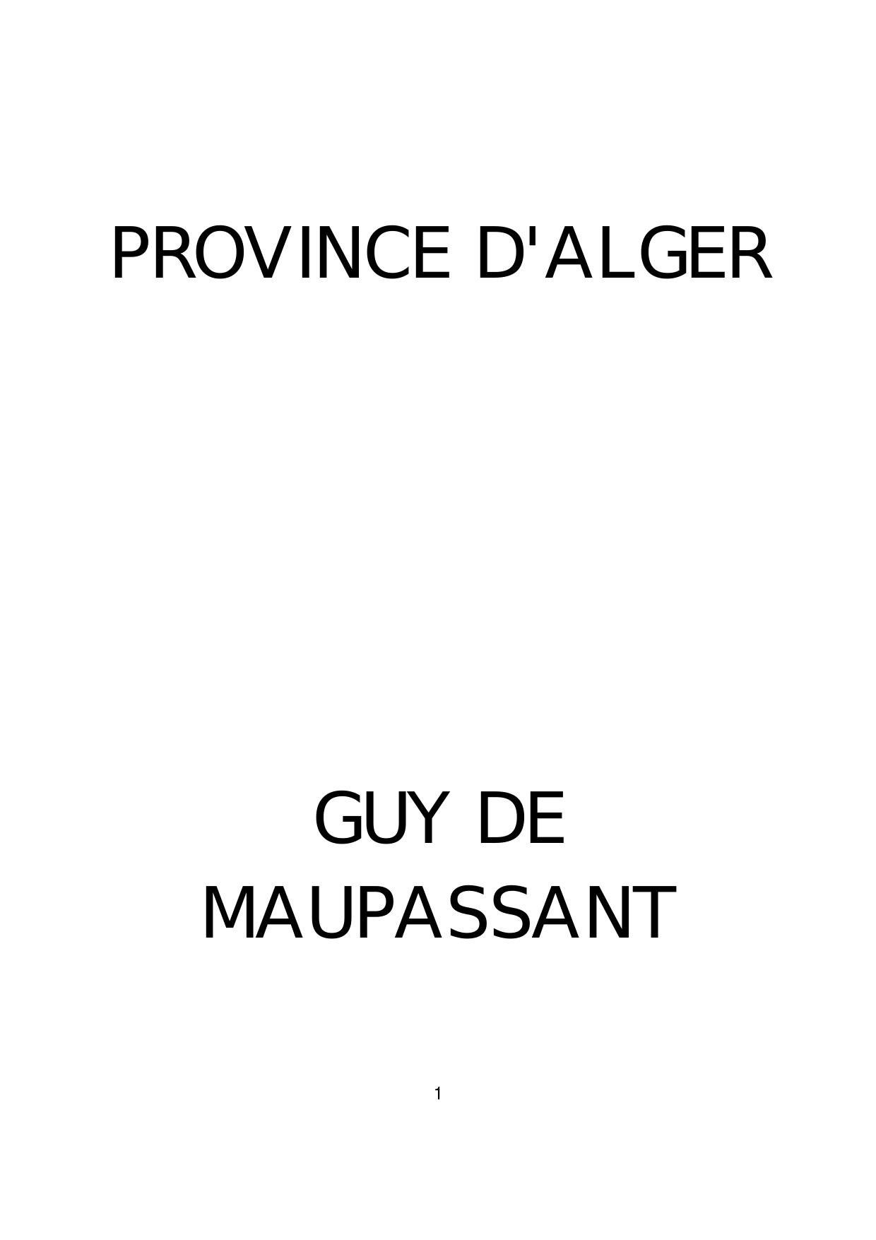 Maupassant (de) Guy-Province d'Alger