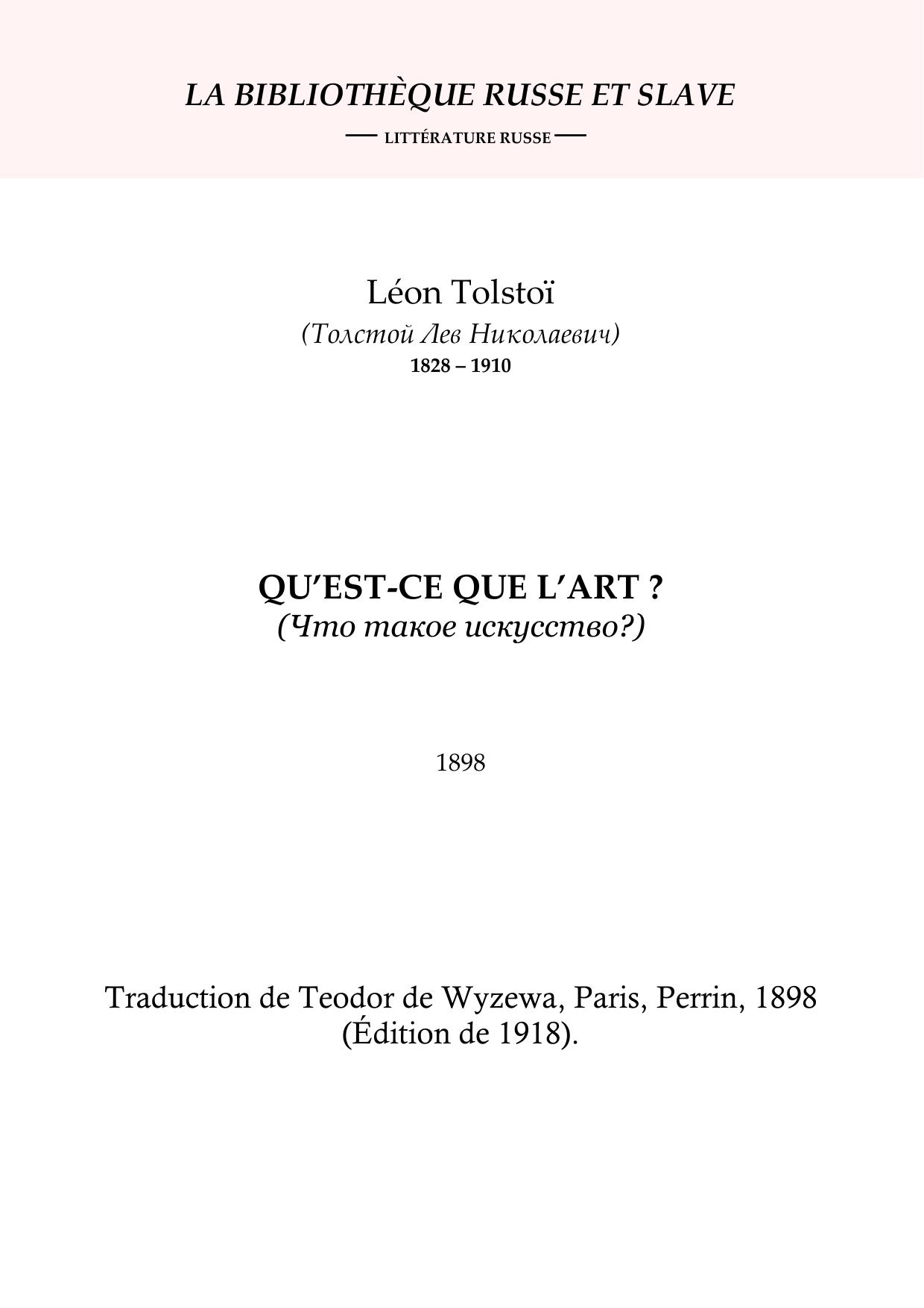 Qu'est-ce que l'Art?