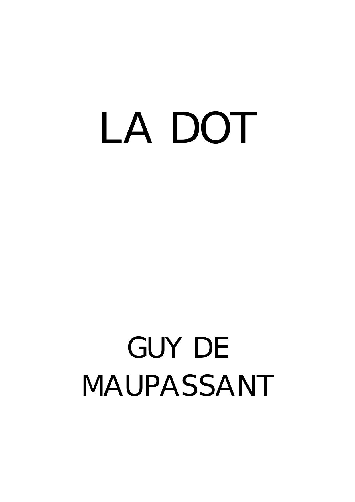 Maupassant (de) Guy-La dot