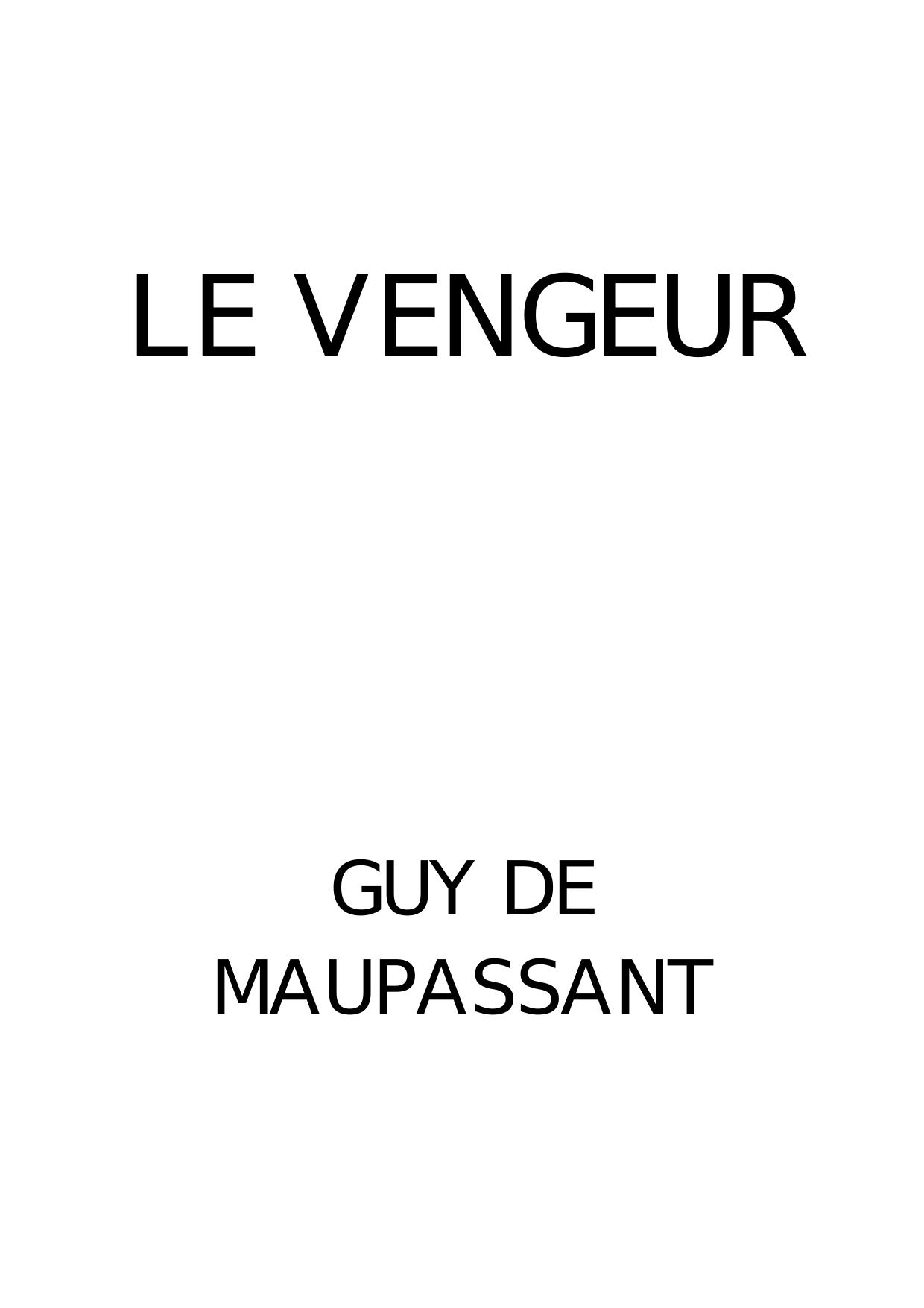 Maupassant (de) Guy-Le vengeur