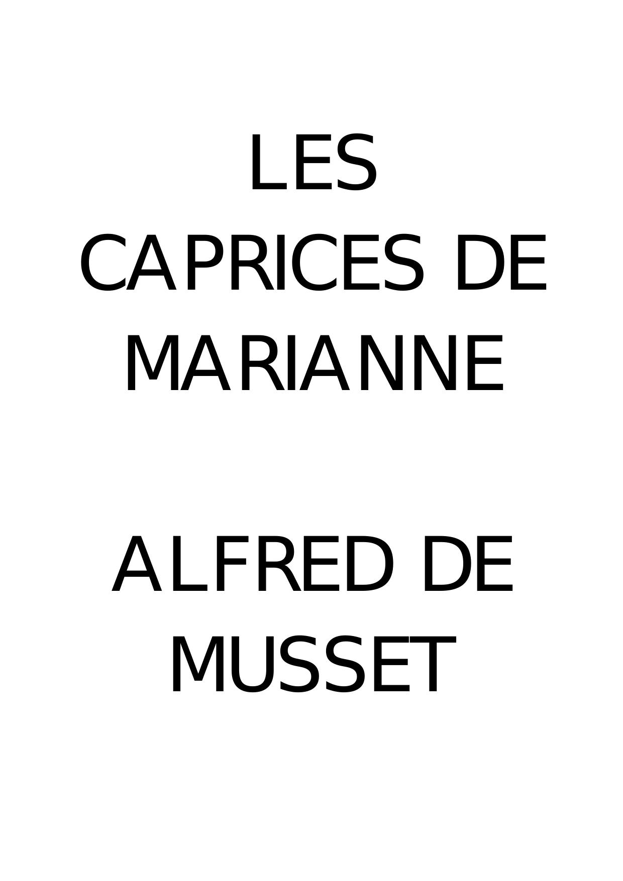 Musset (Alfred de)-Les caprices de Mariann