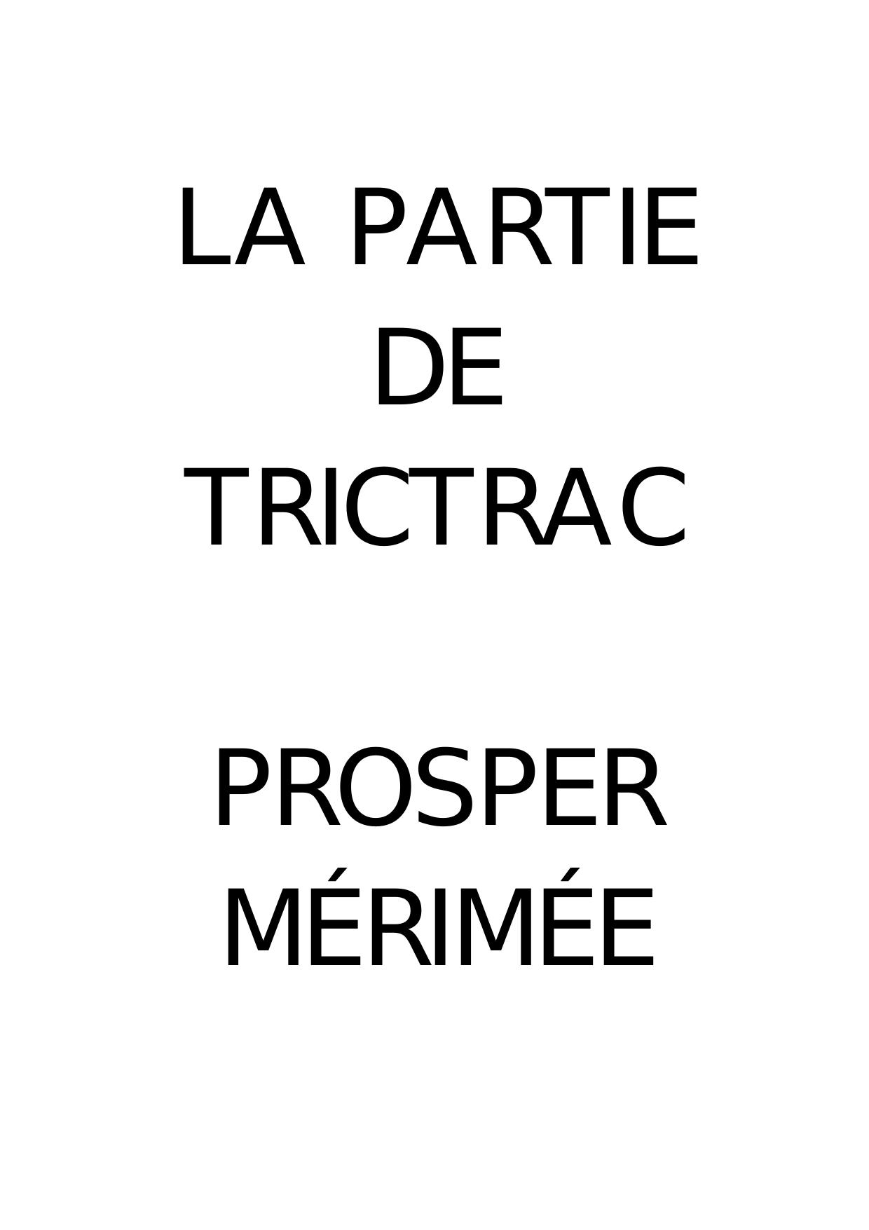 Merimee Prosper-La partie de trictrac