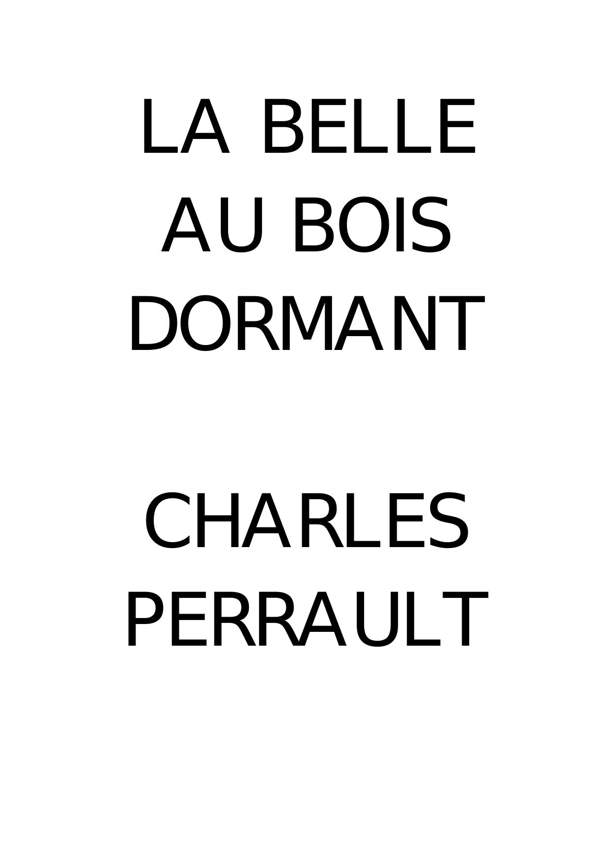Perrault Charles-La belle au bois dormant
